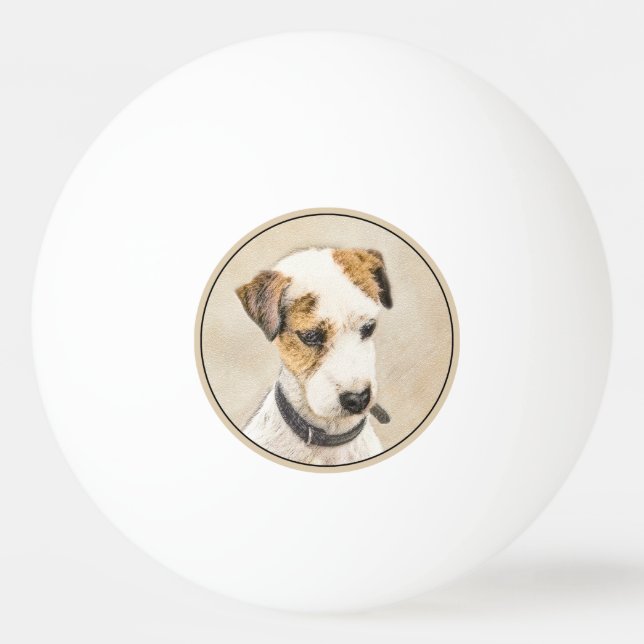 Parson Jack Russell Terrier Painting - Dog Art Ping Pong Ball (Front)