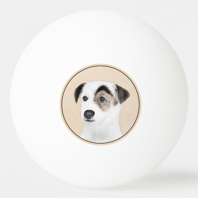 Parson Jack Russell Terrier Painting - Dog Art Ping Pong Ball (Front)