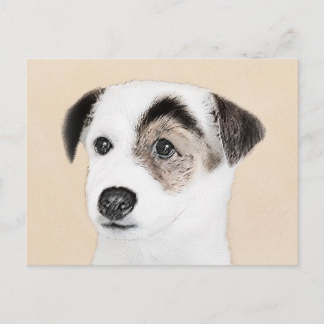 Parson Jack Russell Terrier Painting - Dog Art Postcard (Front)