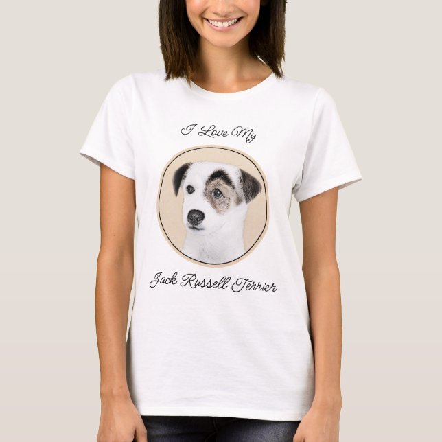 Parson Jack Russell Terrier Painting - Dog Art T-Shirt (Front)