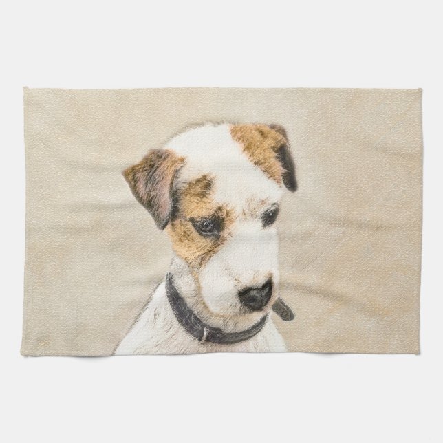 Parson Jack Russell Terrier Painting - Dog Art Tea Towel (Horizontal)