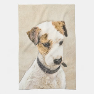 Parson Jack Russell Terrier Painting - Dog Art Tea Towel