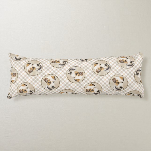 Parson Jack Russell Terrier Painting Pet Dog Art Body Cushion (Front)