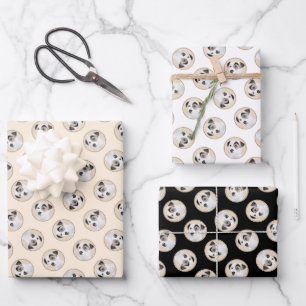 Parson Jack Russell Terrier Painting Pet Dog Art Wrapping Paper Sheet