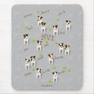 Parson Jack Russell Terriers grey 2022 calendar Mouse Pad