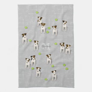 Parson Jack Russell Terriers grey or ANY colour Tea Towel