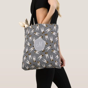 Parson Jack Russell Terriers pattern dark grey Tote Bag