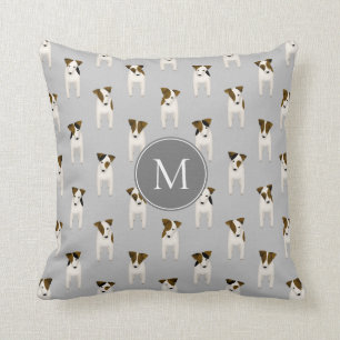 Parson Jack Russell Terriers pattern grey Cushion