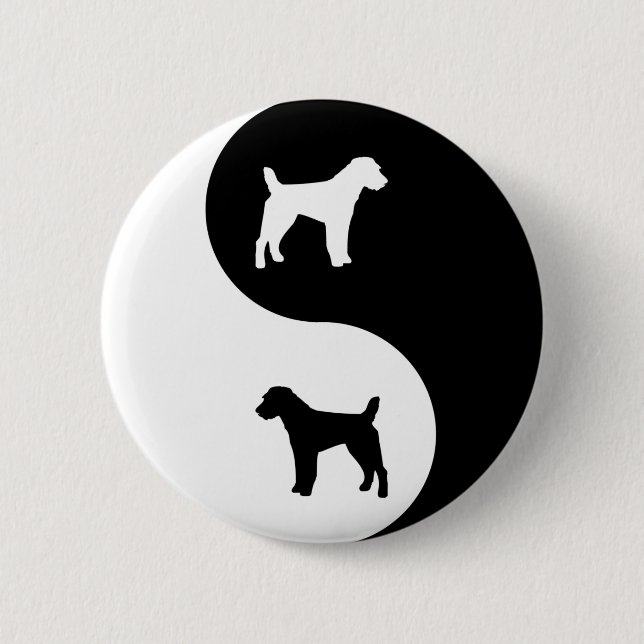 Parson Jack Russell Yin Yang 6 Cm Round Badge (Front)