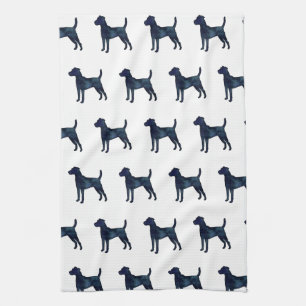 Parson Russel Terrier Black Watercolor Tea Towel