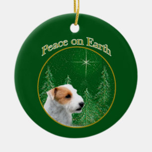 Parson Russell Terrier (broken) Peace Ceramic Ornament