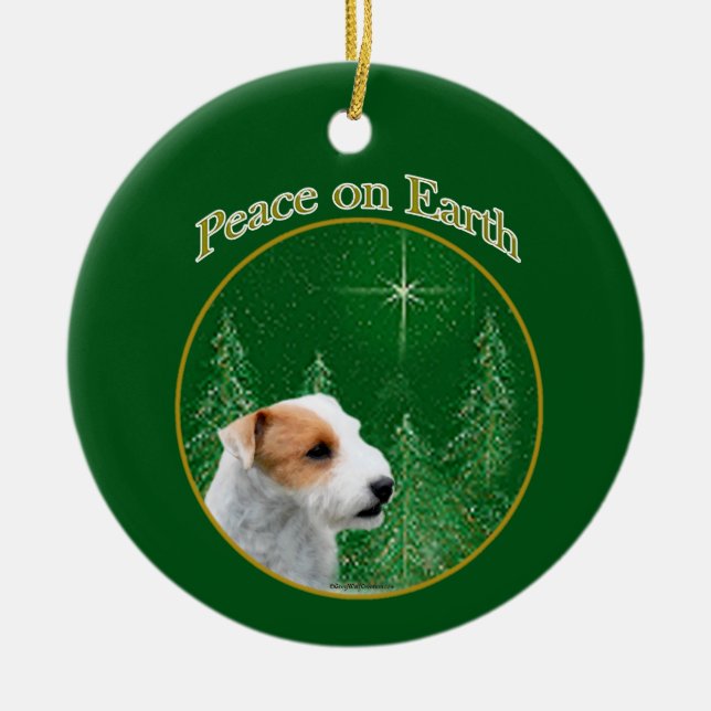 Parson Russell Terrier (broken) Peace Ceramic Ornament (Front)