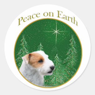 Parson Russell Terrier (broken) Peace Classic Round Sticker