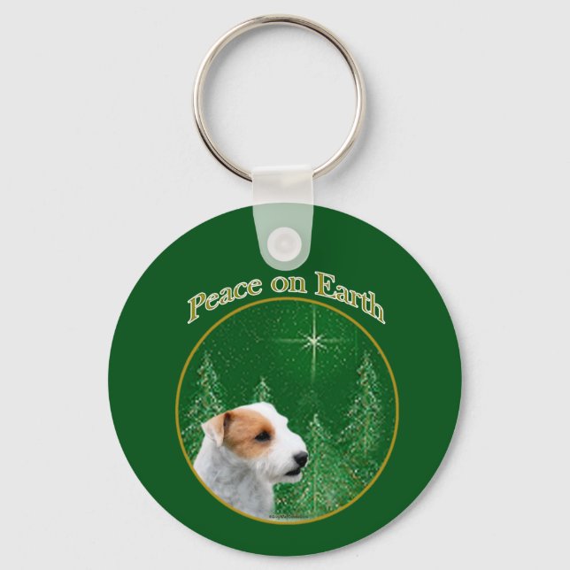 Parson Russell Terrier (broken) Peace Key Ring (Front)