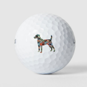 Parson Russell Terrier Dog Breed Geo Plaid Golf Balls