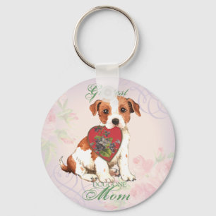 Parson Russell Terrier Heart Mum Key Ring