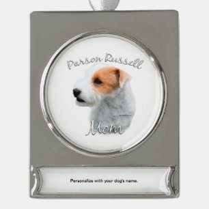 Parson Russell Terrier Mum 2 Silver Plated Banner Ornament