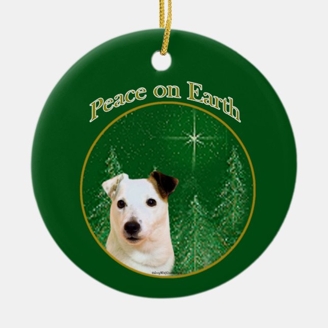 Parson Russell Terrier Peace Ceramic Ornament (Front)