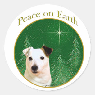 Parson Russell Terrier Peace Classic Round Sticker