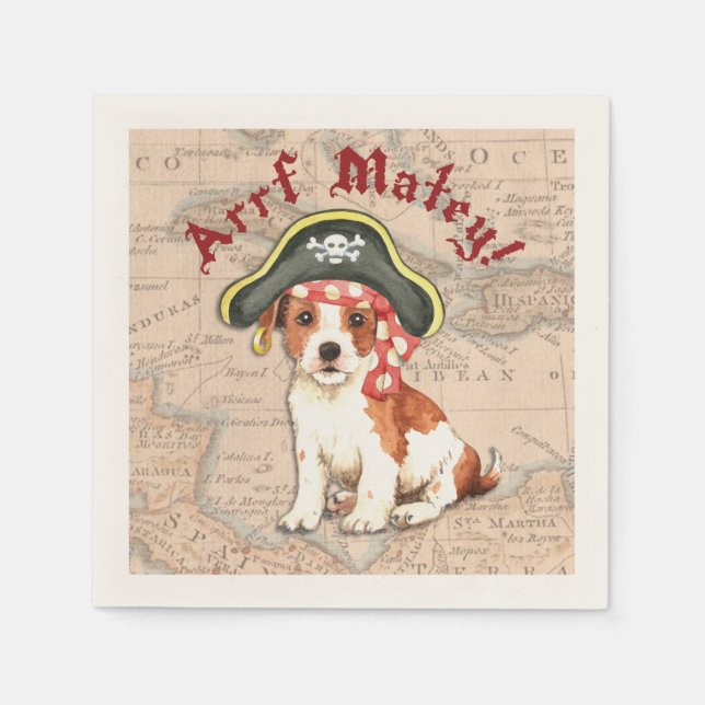 Parson Russell Terrier Pirate Napkin (Front)