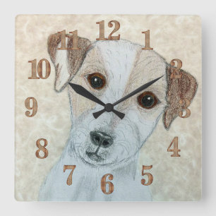 Parson Russell Terrier Square Wall Clock