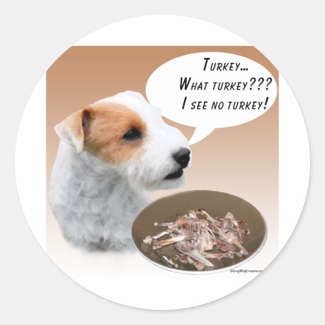 Parson Russell Terrier Turkey Classic Round Sticker (Front)