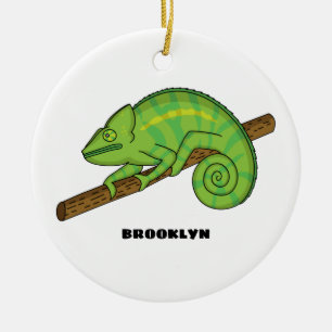 Parson's chameleon illustration ceramic ornament