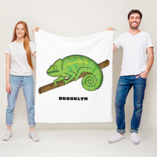 Parson's chameleon illustration fleece blanket