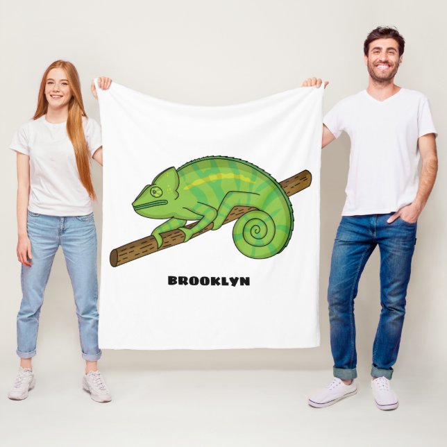 Parson's chameleon illustration  fleece blanket (In Situ)