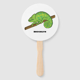 Parson's chameleon illustration hand fan