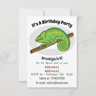 Parson's chameleon illustration  invitation