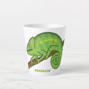 Parson's chameleon illustration latte mug