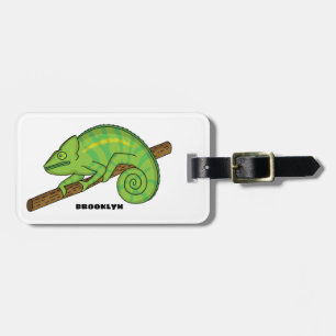 Parson's chameleon illustration luggage tag