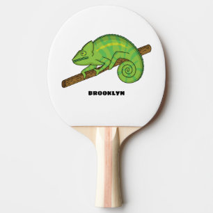 Parson's chameleon illustration ping pong paddle