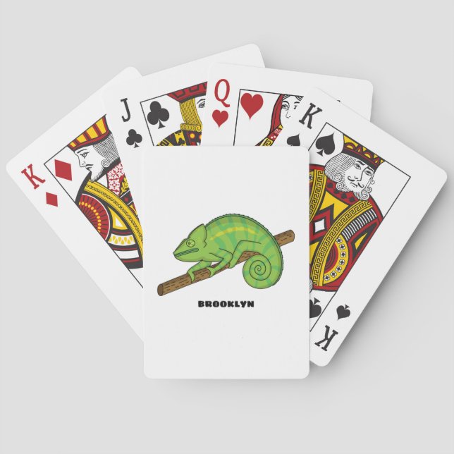 Parson's chameleon illustration playing cards (Back)