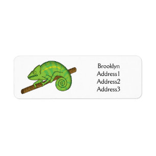 Parson's chameleon illustration return address label