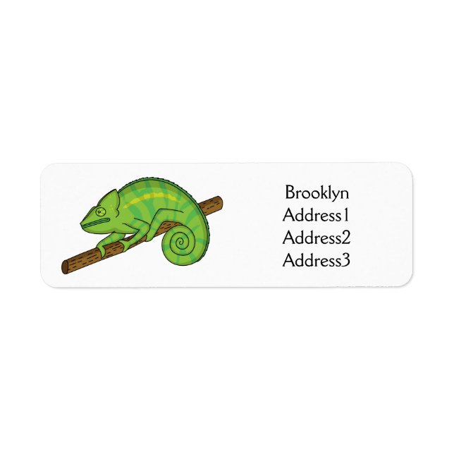Parson's chameleon illustration return address label (Front)
