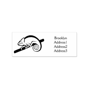 Parson's chameleon illustration rubber stamp