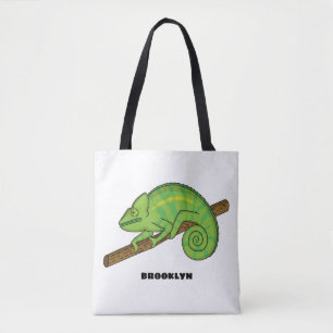Parson's chameleon illustration tote bag