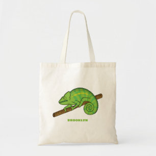 Parson's chameleon illustration tote bag