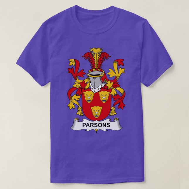 Parsons Coat of Arms Family Crest  T-Shirt (Design Front)