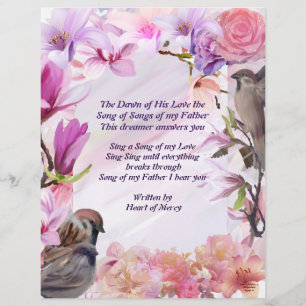 Part 2 of  His Love Song to Me Floral Stationary