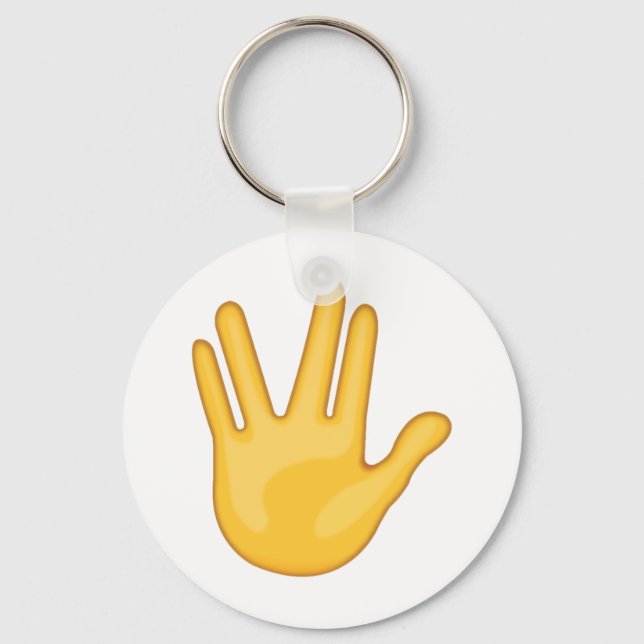 Part Between Middle and Ring Fingers - Emoji Key Ring (Front)