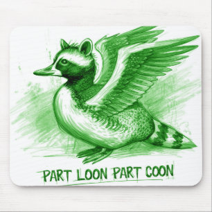 Part Loon Part Coon Hybrid Creature Mouse Pad