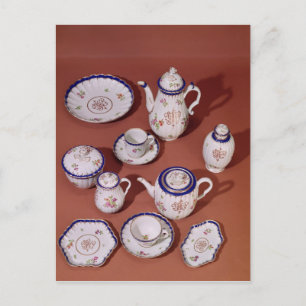 Part of a Worcester monogrammed tea service Postcard
