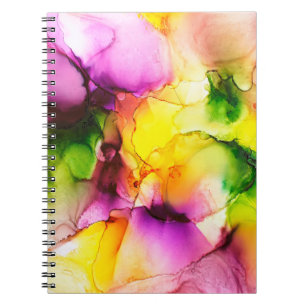 Part of alcohol ink painting, macro photo, abstrac notebook