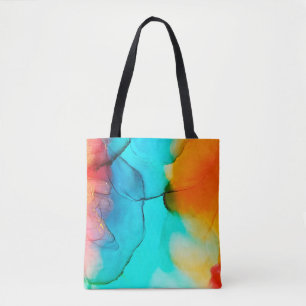 Part of alcohol ink painting, macro photo, abstrac tote bag