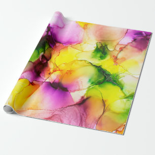 Part of alcohol ink painting, macro photo, abstrac wrapping paper