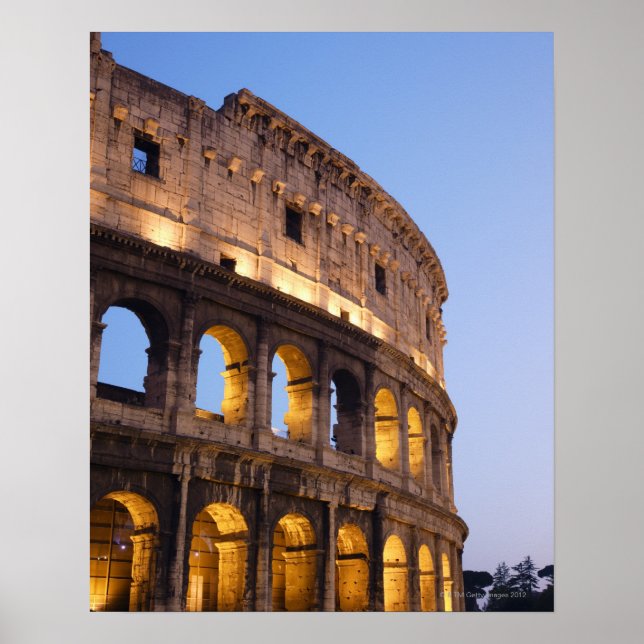 Part of Colosseum at dusk Poster (Front)