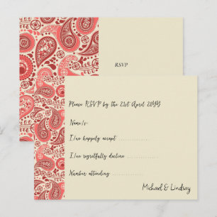Part of Love Letters Paisley Rose Collection RSVP Postcard